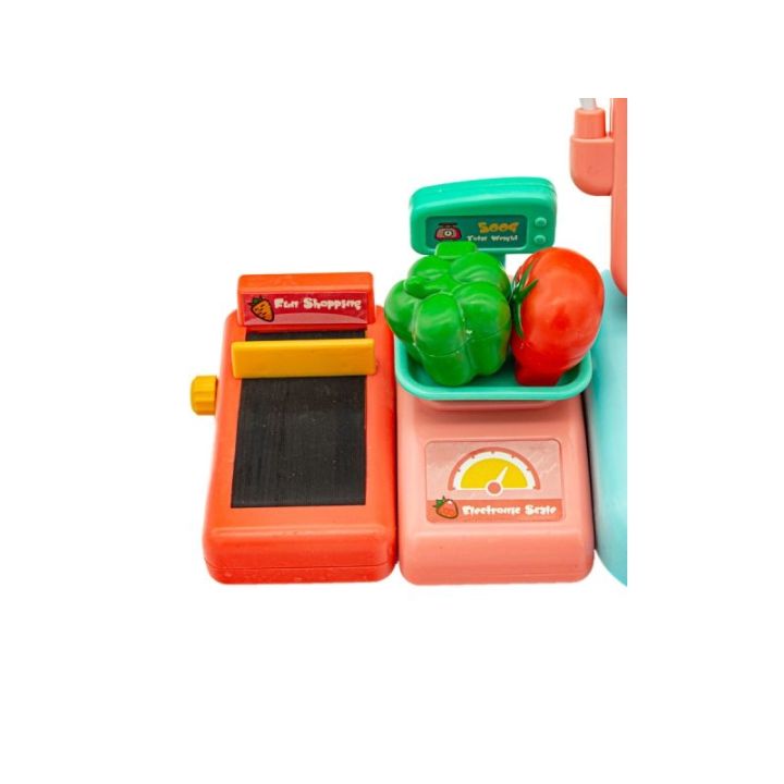 Edukacyjna sklepowa kasa fiskalna - mikrofon, waga, czytnik, akcesoria