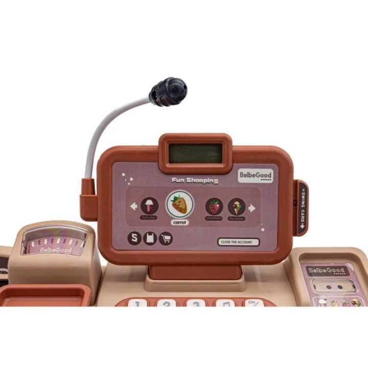 Edukacyjna sklepowa kasa fiskalna - mikrofon, waga, koszyk, akcesoria