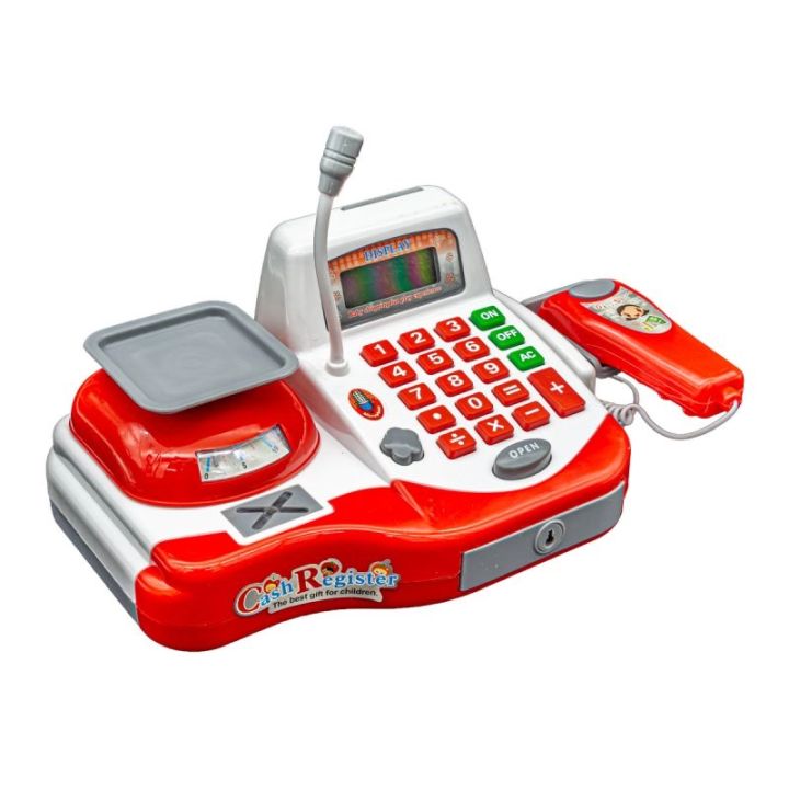 Edukacyjna sklepowa kasa fiskalna - kalkulator, waga, akcesoria