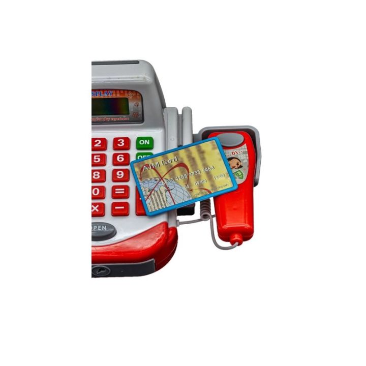 Edukacyjna sklepowa kasa fiskalna - kalkulator, waga, akcesoria