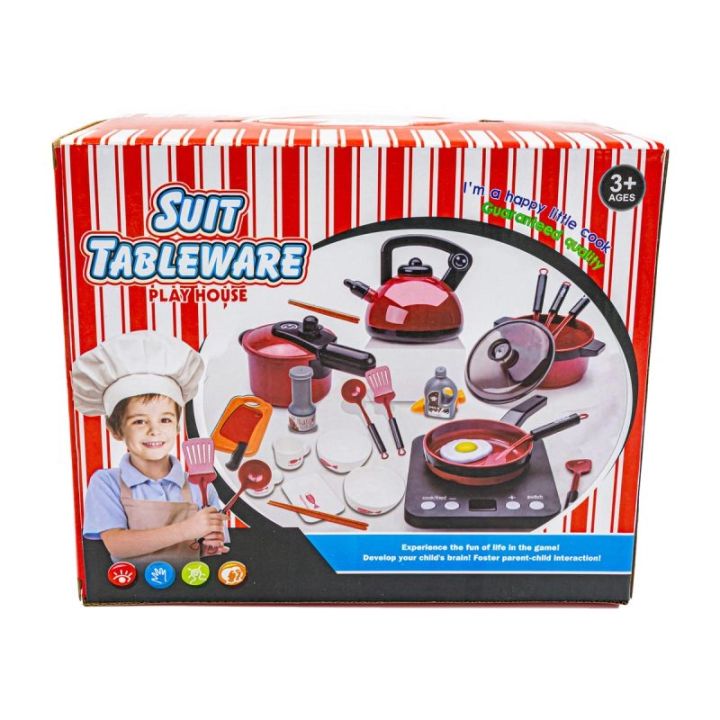 Zestaw Kuchenny Do Gotowania, Czajnik, Patelnia, Akcesoria 24 Elementy