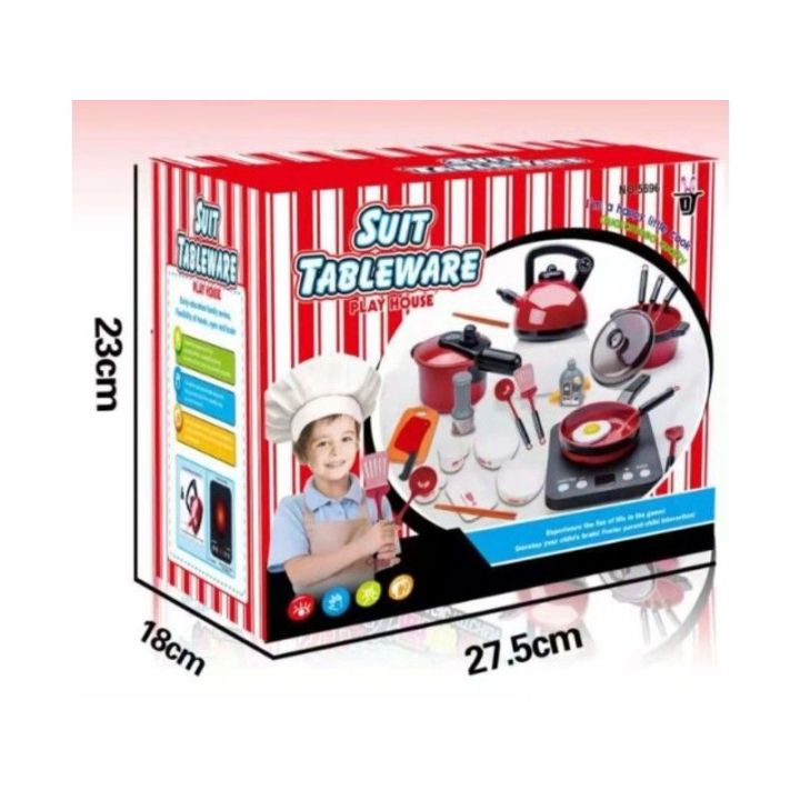 Zestaw Kuchenny Do Gotowania, Czajnik, Patelnia, Akcesoria 24 Elementy