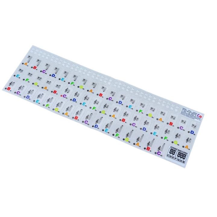 Naklejki Na Klawisze, Nuty Na Keyboard, Pianino, Do Nauki Gry KOLOR