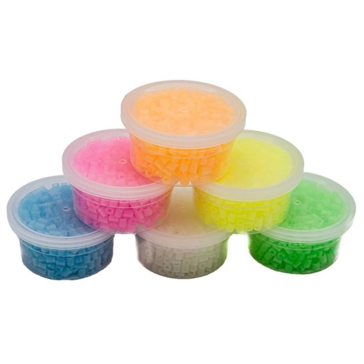 Koraliki Do Prasowania 3000szt, Prasowanki, Do Prasowanek, 6 Kolorów, Zapas - ŚWIECĄCE W CIEMNOŚCI MIX KOLORÓW