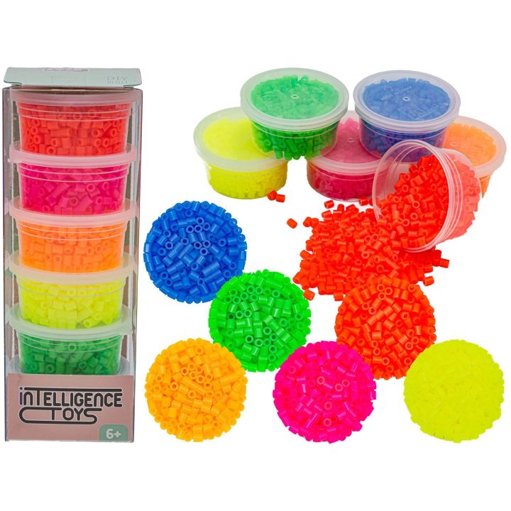 Koraliki Do Prasowania 3000szt, Prasowanki, Do Prasowanek, 6 Kolorów, Zapas - FLUORESCENCYJNE MIX Kolorów