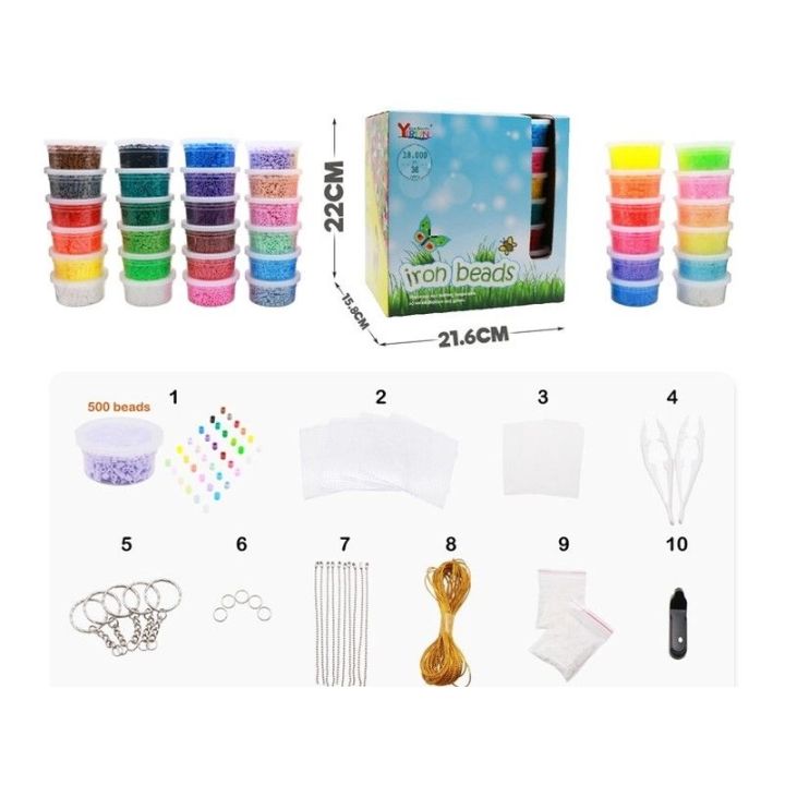 Koraliki Do Prasowania, Prasowanki 18000szt , Prasowanka, Koraliki Uzupełniające Do Prasowanek, 36 Kolorów, Uzupełniacz, Zapas