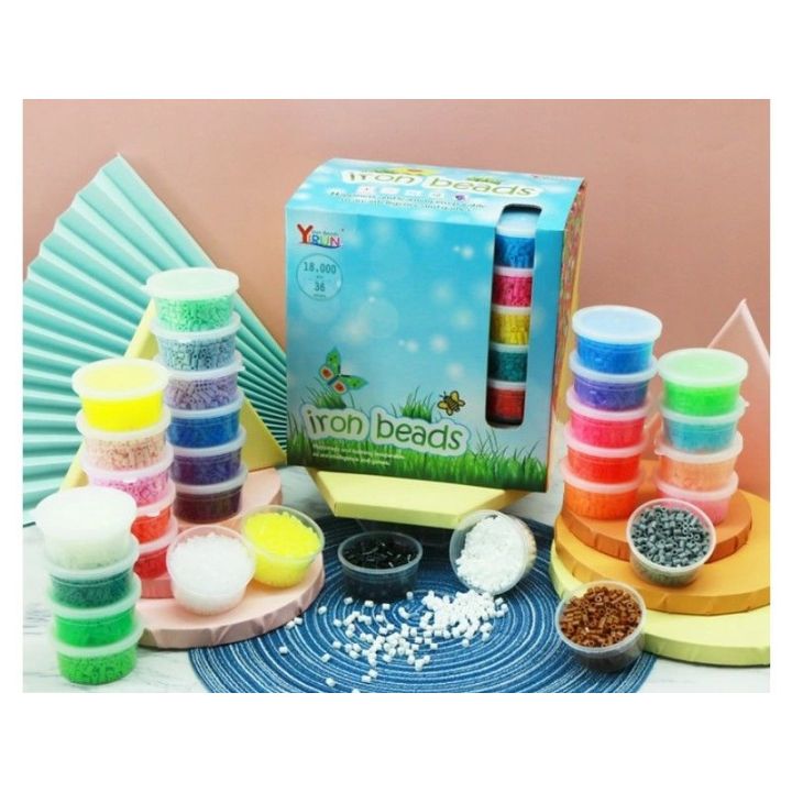 Koraliki Do Prasowania, Prasowanki 18000szt , Prasowanka, Koraliki Uzupełniające Do Prasowanek, 36 Kolorów, Uzupełniacz, Zapas