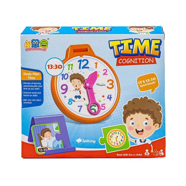 Zegar Do Nauki Godzin + 30 Kart Puzzle Edukacyjna Gra Nauka Godzin