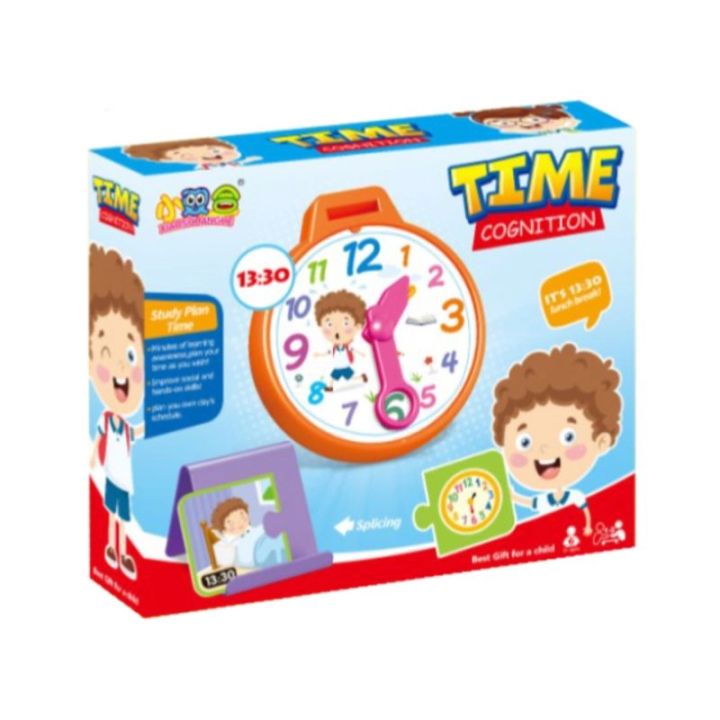 Zegar Do Nauki Godzin + 30 Kart Puzzle Edukacyjna Gra Nauka Godzin