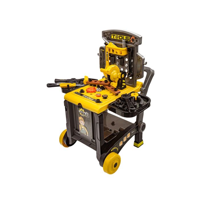 Warsztat Stolarski + Narzędzia 3w1 Skrzynka, Wózek, Stolik