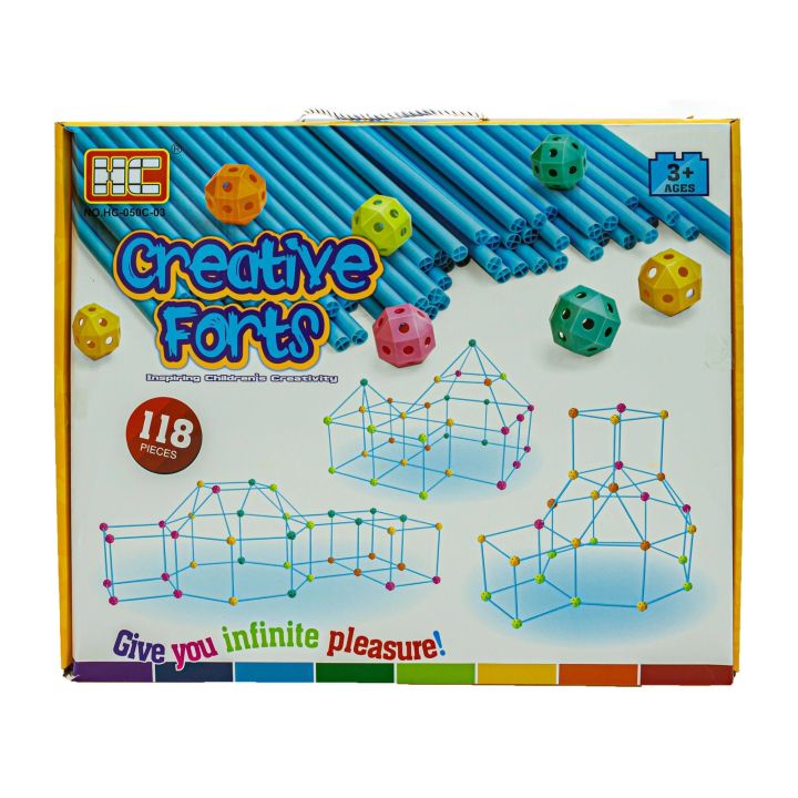 Namiot Baza Fort Słomki Konstrukcyjne, Klocki, Patyczki  ok. 118 Elementów