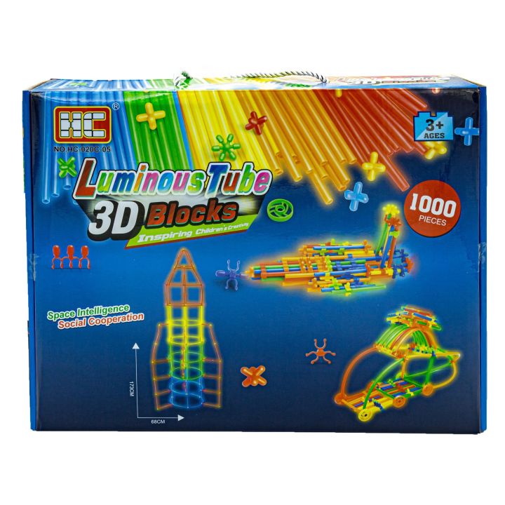 Słomki Konstrukcyjne, Klocki Edukacyjne, Patyczki 1000el. Świecące W Ciemności