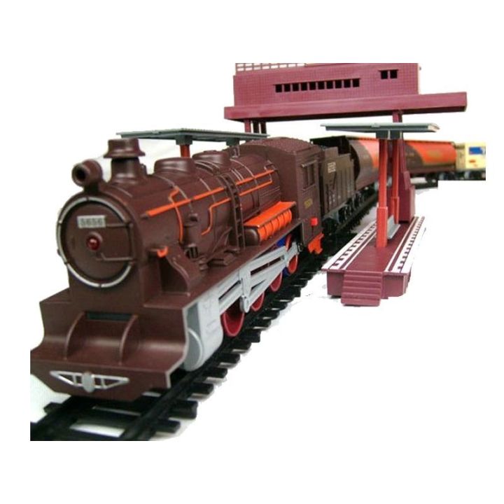 Bardzo duża Kolejka Elektryczna FENFA 1601A – tory 325 cm, 7 wagonów, światło i dźwięk (skala 1:87)