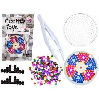 Koraliki do prasowania, Prasowanka, Szablon, Saszetka KOLOROWY KWIATEK