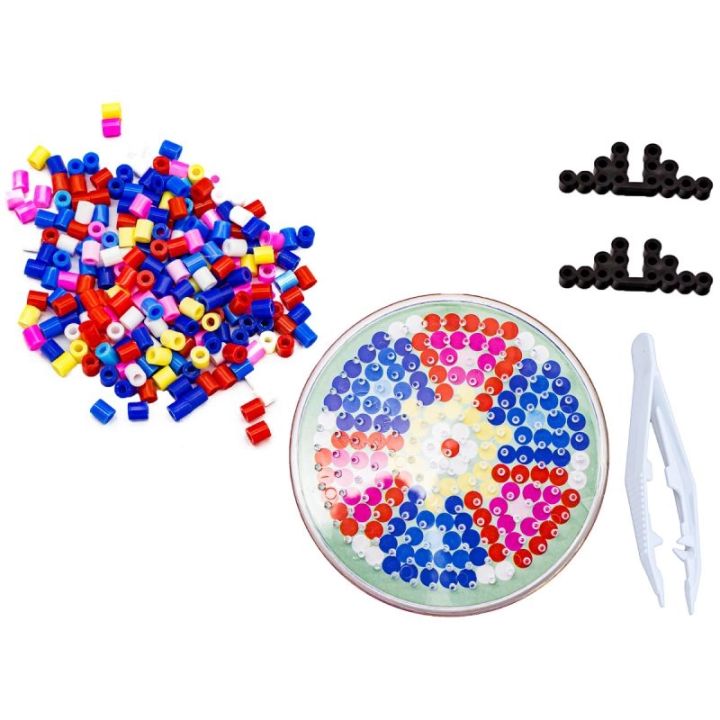 Koraliki do prasowania, Prasowanka, Szablon, Saszetka KOLOROWY KWIATEK