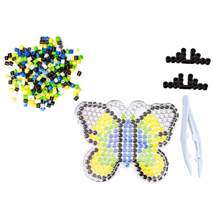 Koraliki do prasowania, Prasowanka, Szablon, Saszetka MOTYL Z CZARNĄ OBWÓDKĄ