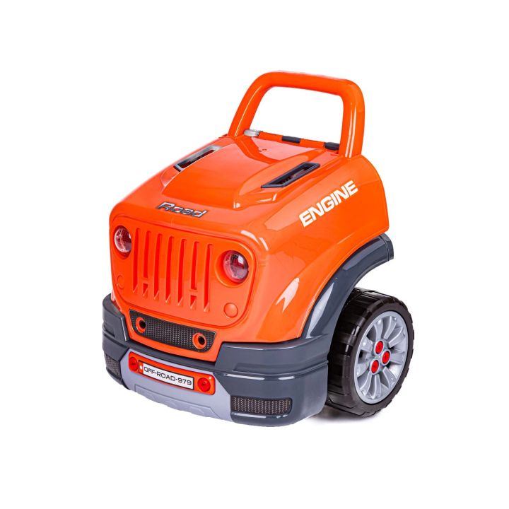 Zestaw Mechanika, Samochód Auto Silnik Do Rozkręcania, Warsztat 61 Elementów, Pomarańczowy JEEP