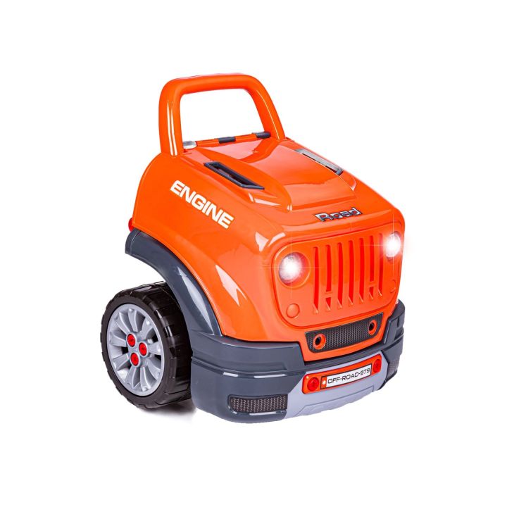 Zestaw Mechanika, Samochód Auto Silnik Do Rozkręcania, Warsztat 61 Elementów, Pomarańczowy JEEP