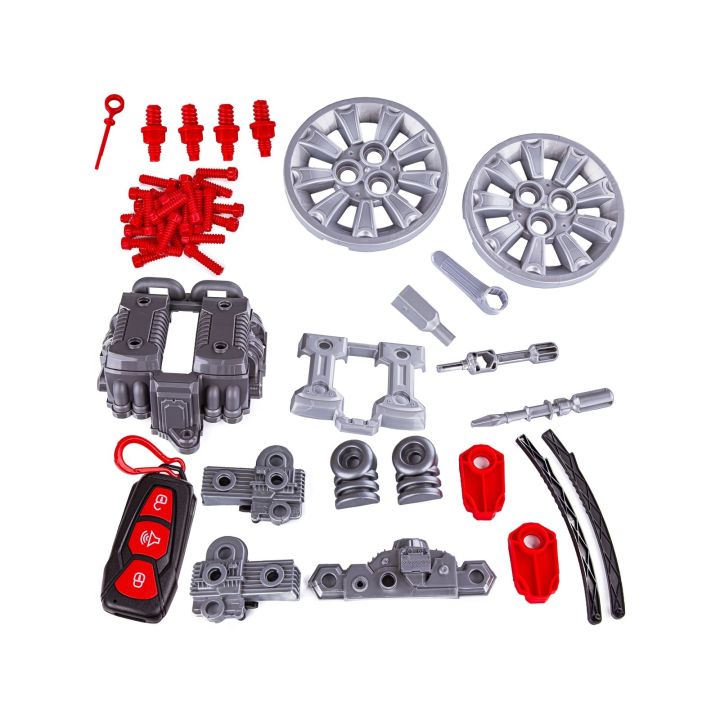 Zestaw Mechanika, Samochód Auto Silnik Do Rozkręcania, Warsztat 61 Elementów, Pomarańczowy JEEP