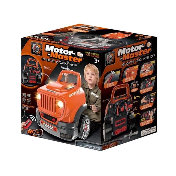 Zestaw Mechanika, Samochód Auto Silnik Do Rozkręcania, Warsztat 61 Elementów, Pomarańczowy JEEP