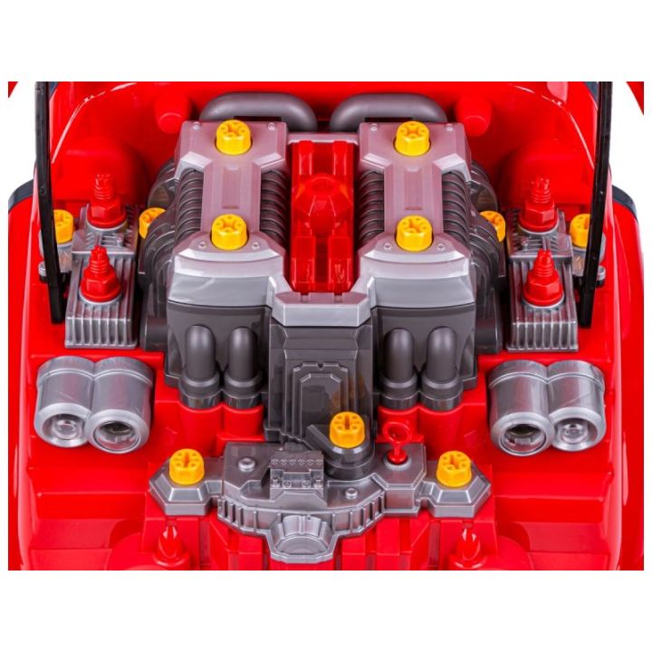 Zestaw Mechanika, Samochód Auto Silnik Do Rozkręcania, Warsztat 61 Elementów, Ciężarówka, Czerwony Truck