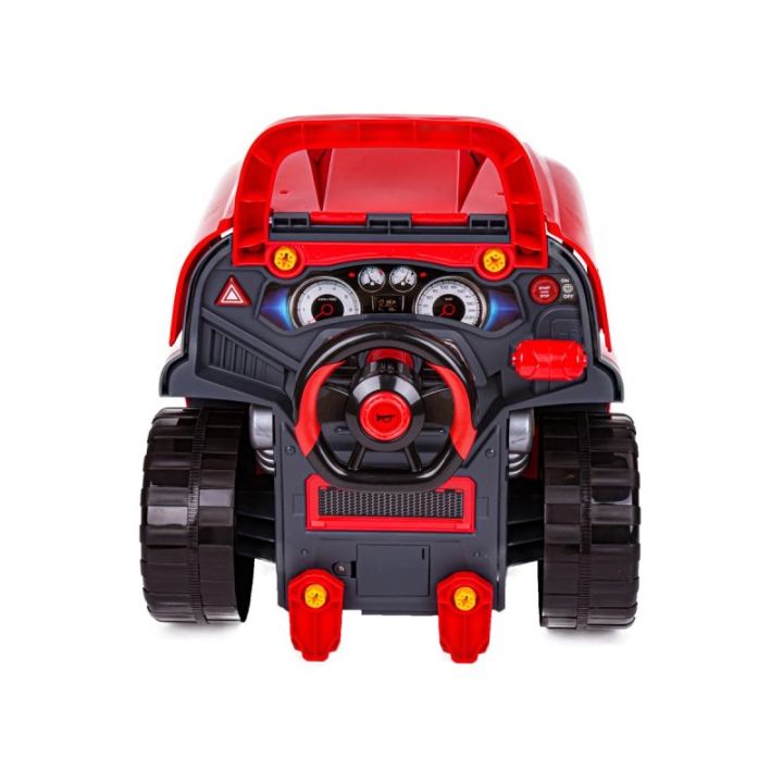 Zestaw Mechanika, Samochód Auto Silnik Do Rozkręcania, Warsztat 61 Elementów, Ciężarówka, Czerwony Truck