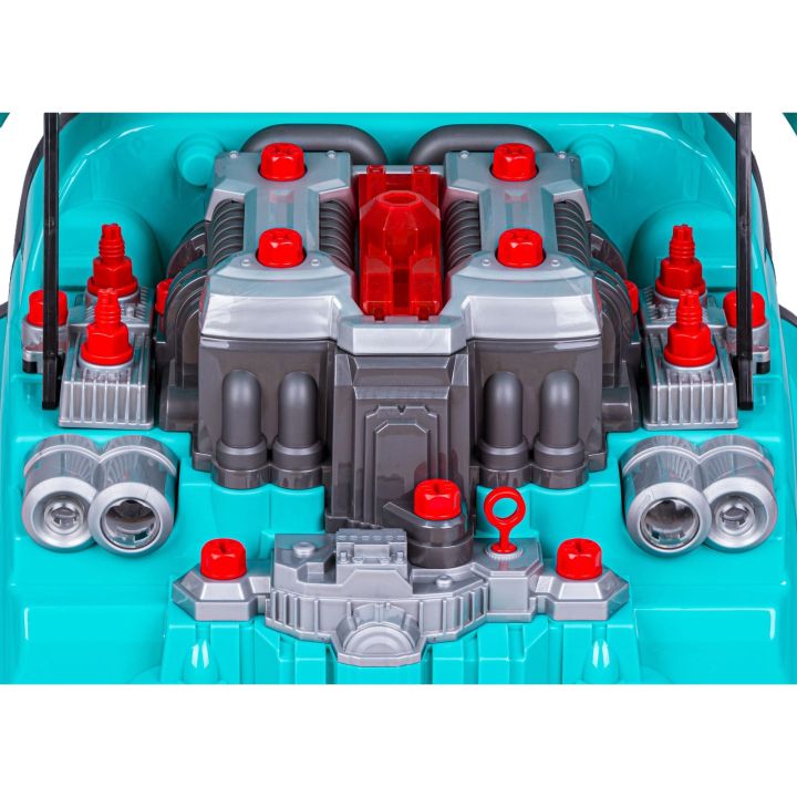 Zestaw Mechanika, Samochód Auto Silnik Do Rozkręcania, Warsztat 61 Elementów, Niebieski Porsche