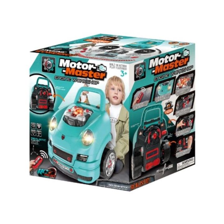 Zestaw Mechanika, Samochód Auto Silnik Do Rozkręcania, Warsztat 61 Elementów, Niebieski Porsche