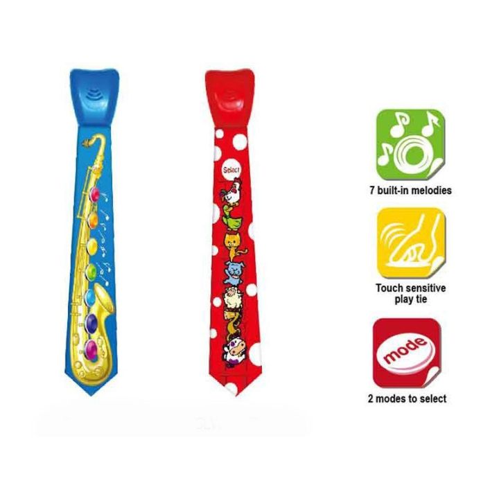 Grający Krawat Edukacyjny dla Dziecka – Mata Muzyczna Saksofon lub Zwierzęta