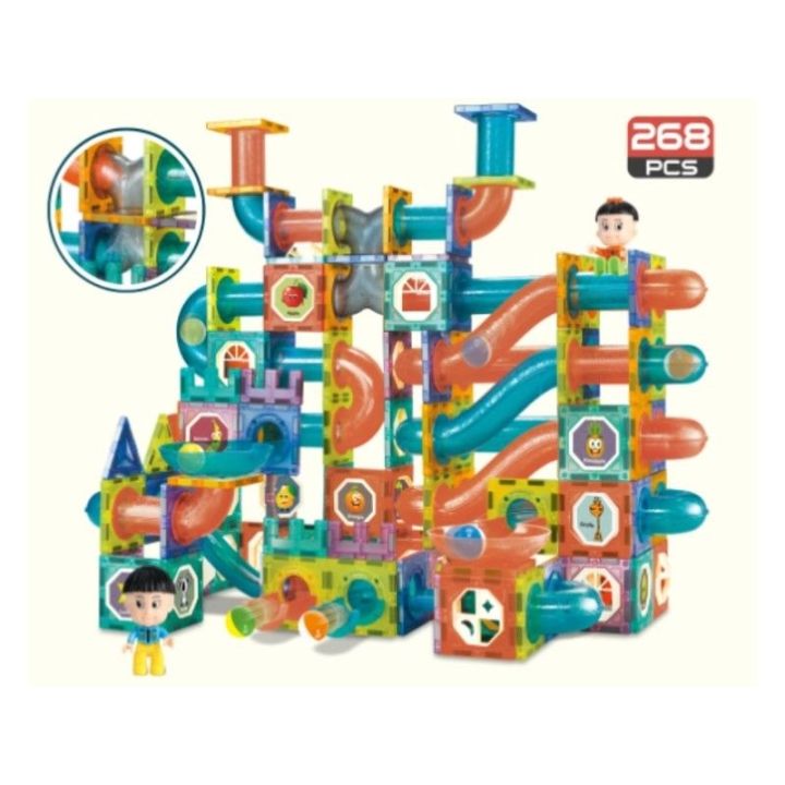 Klocki Magnetyczne, Tor Kulkowy Dla Kulek 268 Elementy Kulodrom