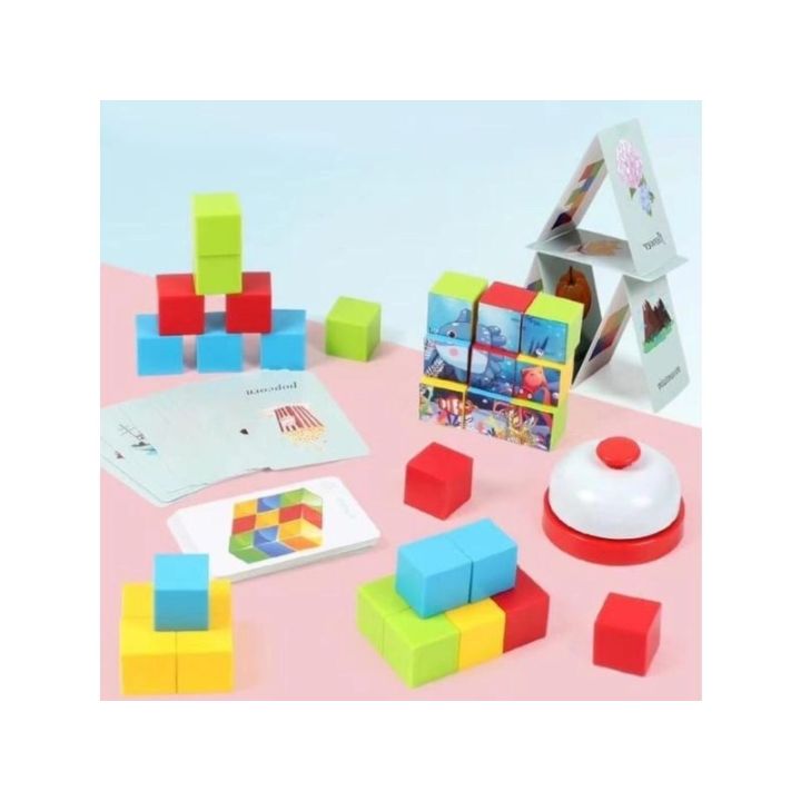 Gra Zręcznościowa Klocki Konstrukcyjne, Karty, Puzzle