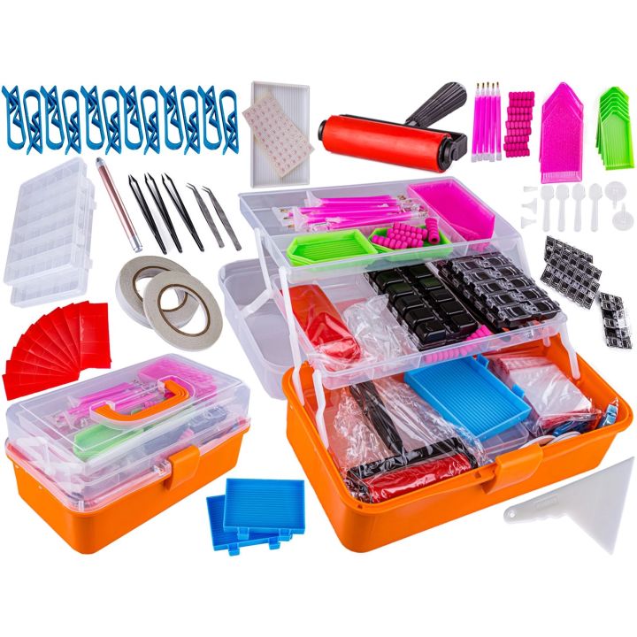 Haft Diamentowy Akcesoria Do Diamond Painting OGROMNY ZESTAW Kuferek 574 Elementy