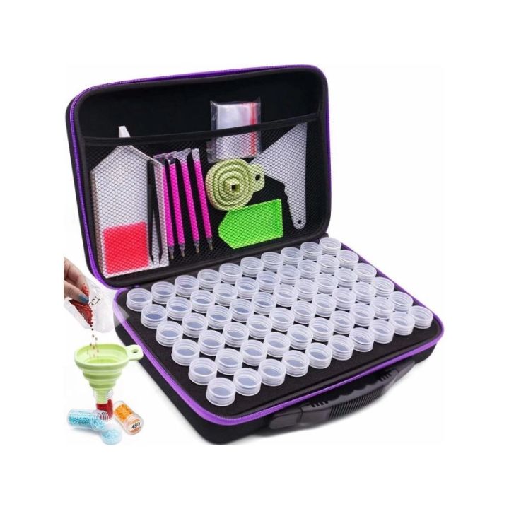 Akcesoria Haft Diamentowy, Etui + 60 Pojemników + Akcesoria Zestaw Do Diamond Painting