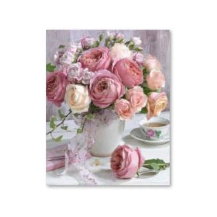 Haft Diamentowy, Obraz, Mozaika Diamentowa Diamond Painting, BUKIET RÓŻ 30x40cm