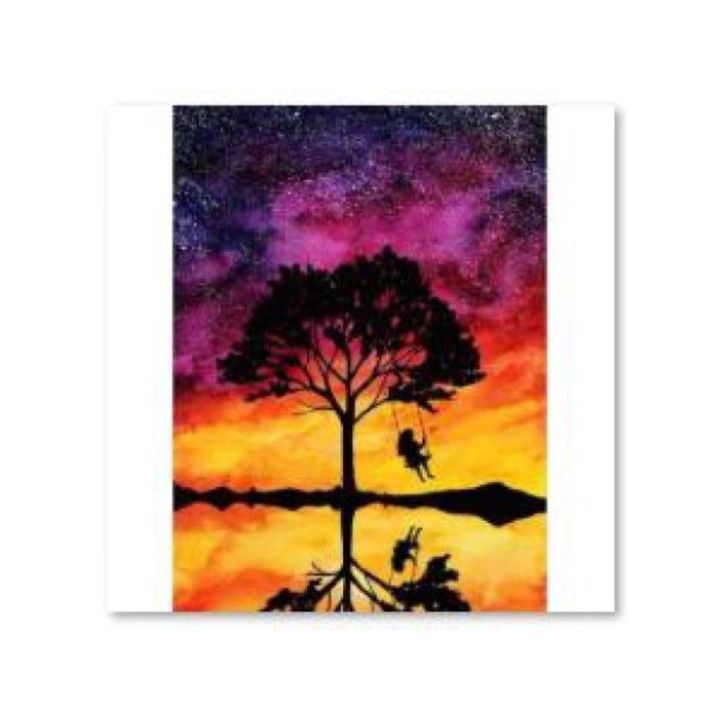 Haft Diamentowy, Obraz, Mozaika Diamentowa Diamond Painting, HUŚTAWKA NA DRZEWIE 30x40cm