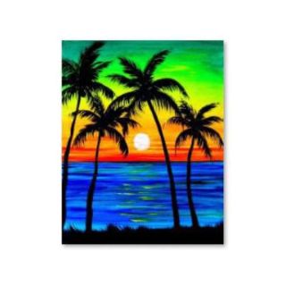 Haft Diamentowy, Obraz, Mozaika Diamentowa Diamond Painting, PALMY - ZACHÓD SŁOŃCA 30x40cm