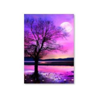 Haft Diamentowy, Obraz, Mozaika Diamentowa Diamond Painting, DRZEWO - FIOLET 30x40cm