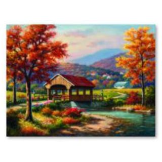 Haft Diamentowy, Obraz, Mozaika Diamentowa Diamond Painting, JESIENNY KRAJOBRAZ 40x30cm