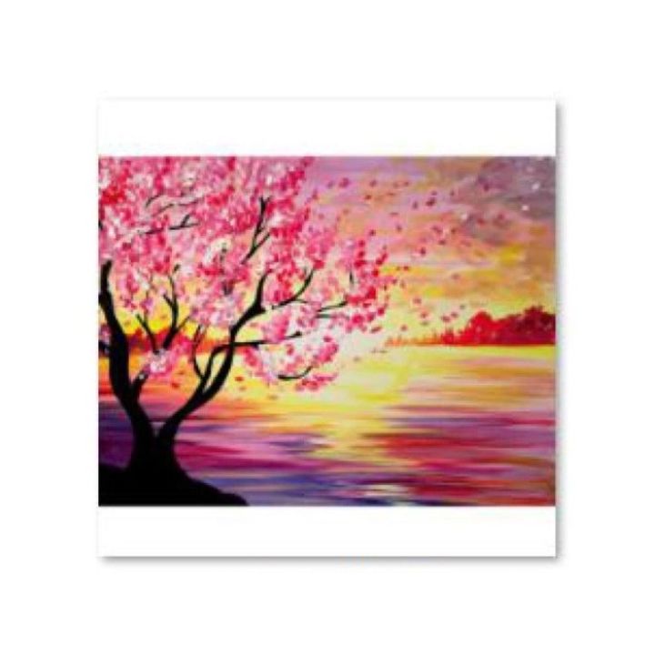 Haft Diamentowy, Obraz, Mozaika Diamentowa Diamond Painting, DRZEWO WIOSNĄ 40x30cm