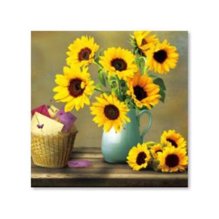 Haft Diamentowy, Obraz, Mozaika Diamentowa Diamond Painting, BUKIET SŁONECZNIKÓW 30x30cm