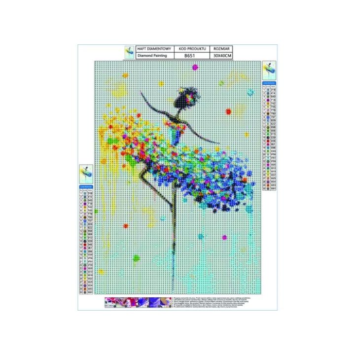 Haft Diamentowy, Obraz, Mozaika Diamentowa Diamond Painting, BALETNICA - KOLOR 30x40cm
