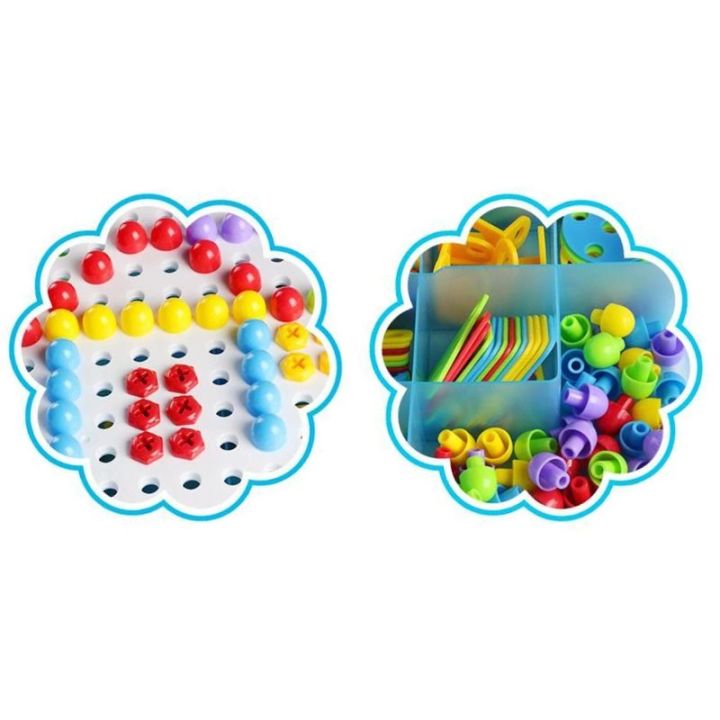 Kreatywna Mozaika, Układanka, Klocki 2w1, Wkrętak Śrubki Guziki 420 el.