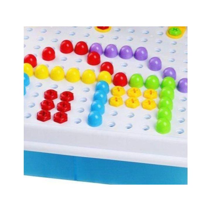 Kreatywna Mozaika, Układanka, Klocki 2w1, Wkrętak Śrubki Guziki 420 el.