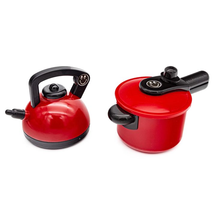 CZERWONY Zestaw Kuchenny Do Gotowania, Garnek, Czajnik, Patelnia, Akcesoria