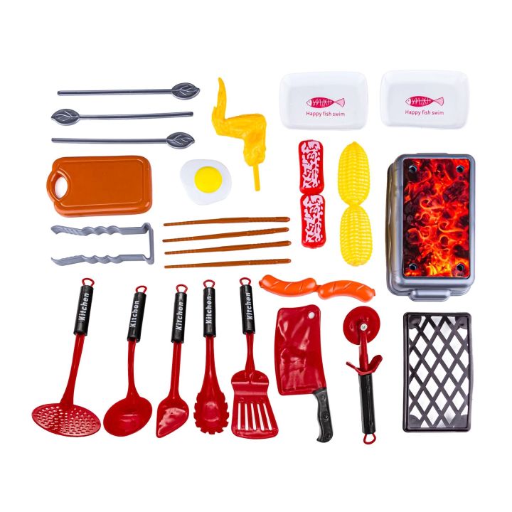 CZERWONY Zestaw Kuchenny Do Gotowania, Garnek, Czajnik, Patelnia, Akcesoria