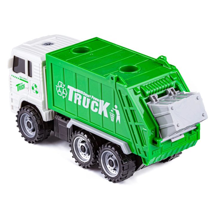 Ciężarówka Auto Samochód Śmieciarka Do Rozkręcania + Zestaw Koszy Na Śmieci