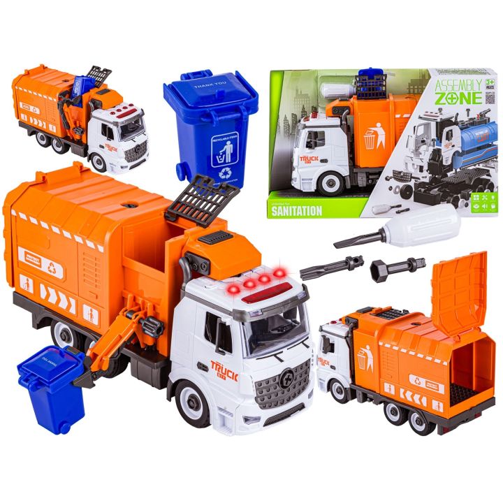 Ciężarówka, Samochód Ciężarowy Do Rozkręcania, Śmieciarka 61 Elementów