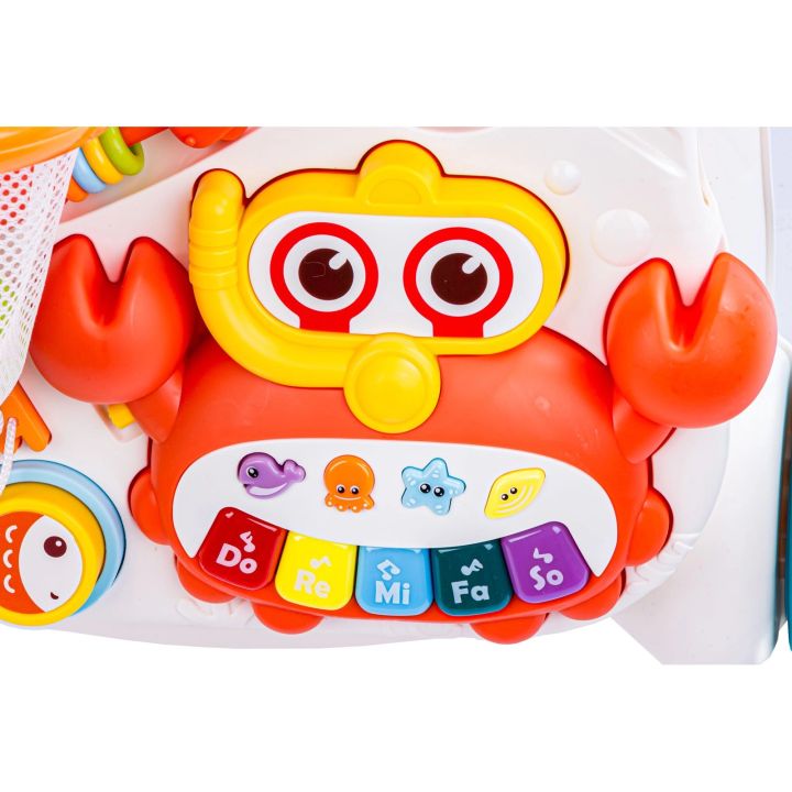 Chodzik, Pchacz, Stolik Edukacyjny 2w1 Koszykówka Niebieski