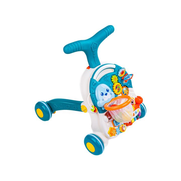 Chodzik, Pchacz, Stolik Edukacyjny 2w1 Koszykówka Niebieski