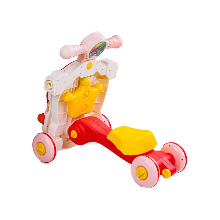 Pchacz, Chodzik 4w1 Stolik Edukacyjny Rowerek Hulajnoga Różowy